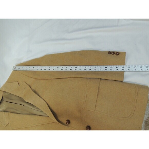 VTG Bill Blass 100% Camel Sport Coat Tan 2-Button Made in USA 42R (Measured) - Picture 13 of 16